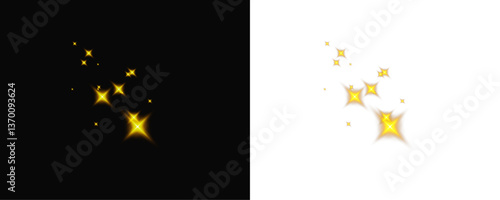 Shimmering Light Effect Golden star glow with intense luminescence for visual enhancement