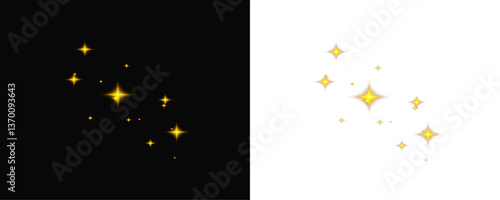 Shimmering Light Effect Golden star glow with intense luminescence for visual enhancement