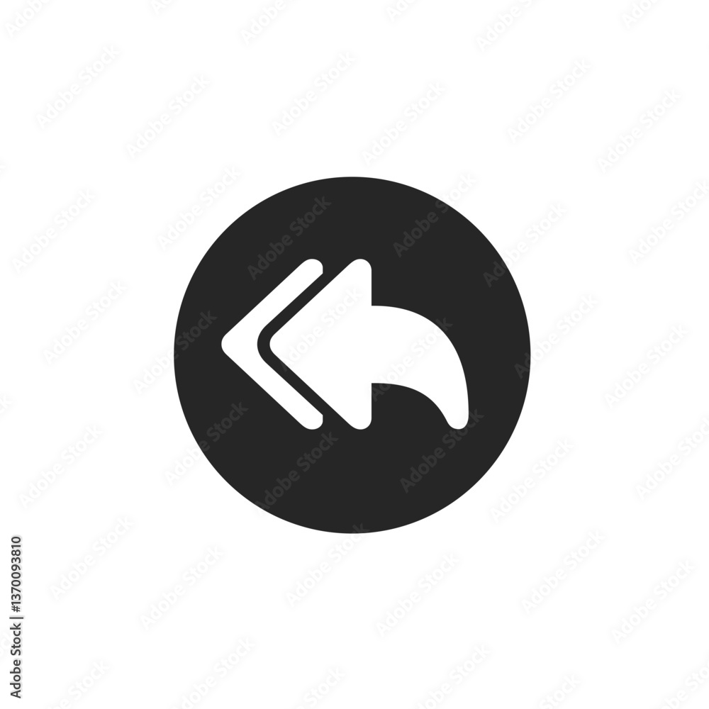 Left Up Turn Double Circle Filled Left Up Turn Double Circle Filled
