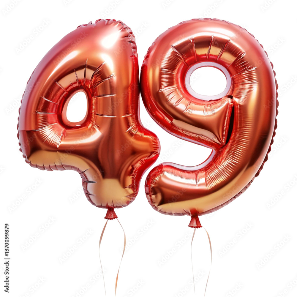 Number 49 balloon isolated on transparent background
Number 49 balloon isolated on transparent background