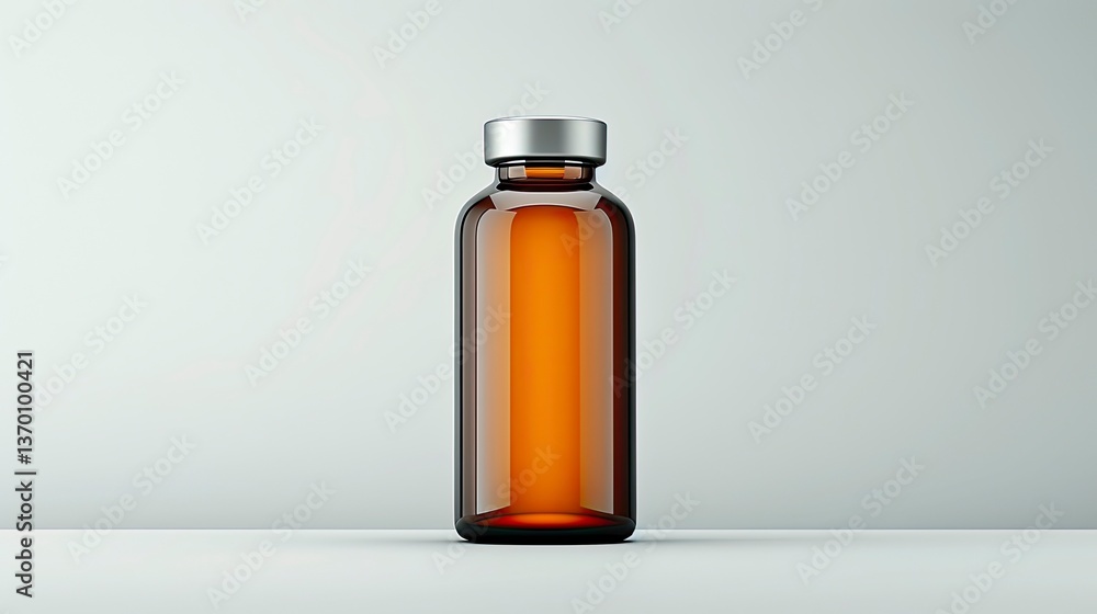 Amber glass bottle, simple, modern Amber glass bottle, simple, modern