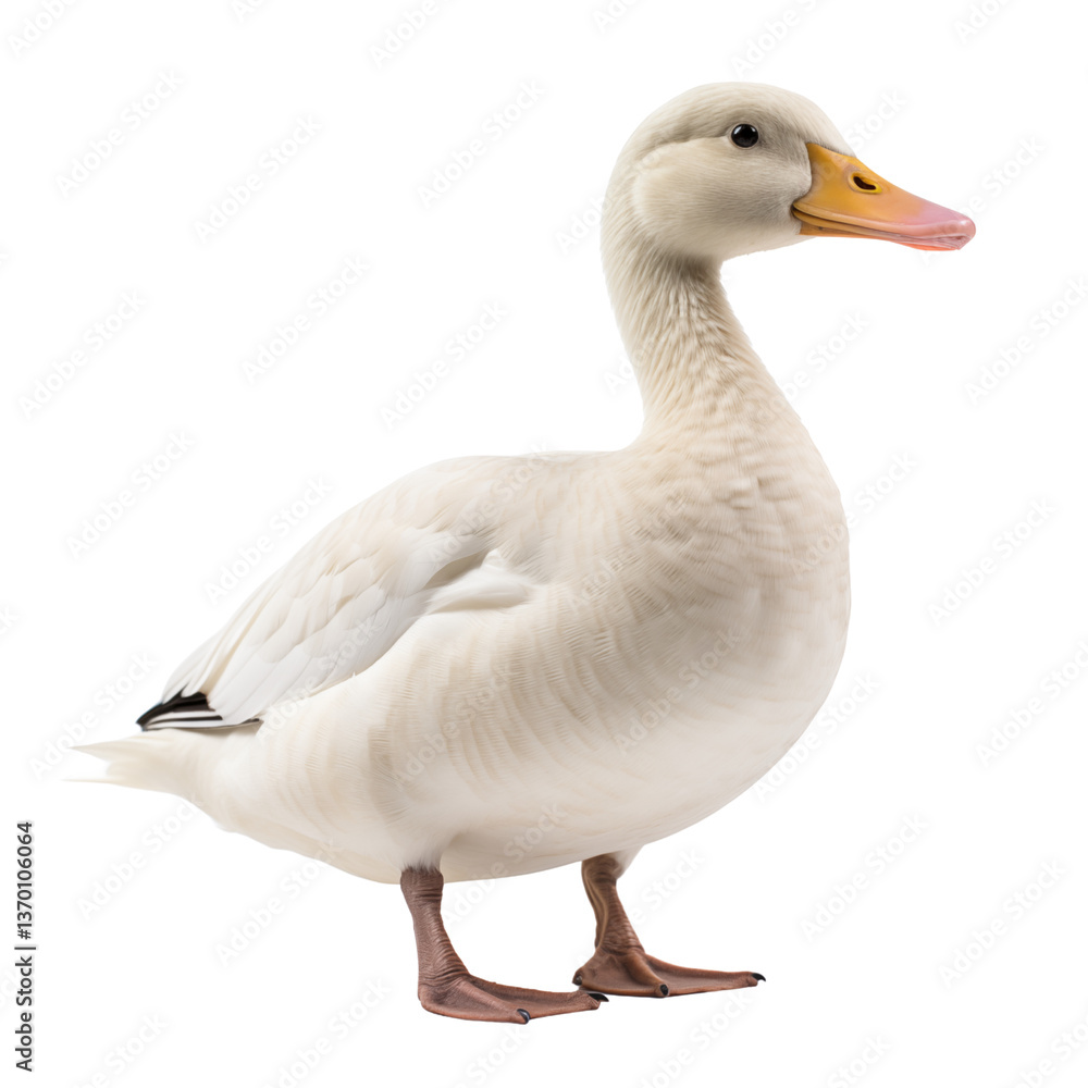 White duck isolated on transparent background. Generative ai White duck isolated on transparent background. Generative ai
