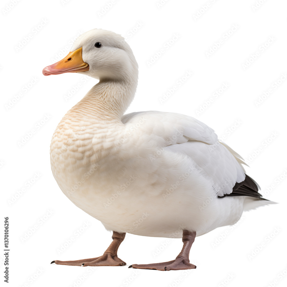 White duck isolated on transparent background. Generative ai White duck isolated on transparent background. Generative ai