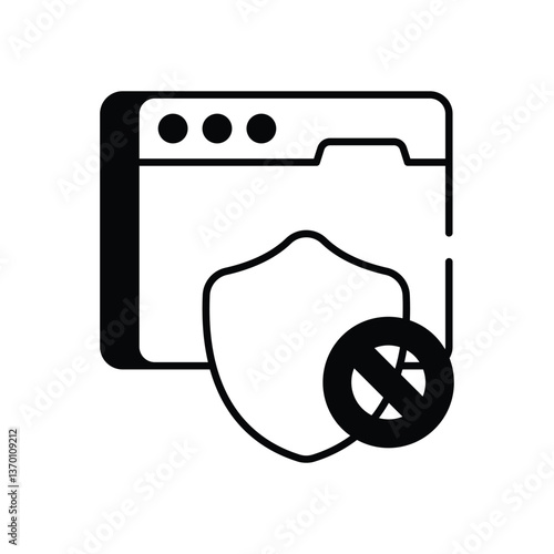 Ad Blocker icon vector stock illustration