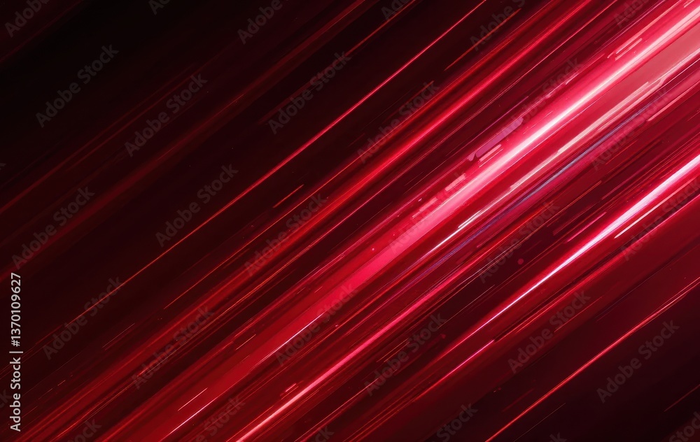 Abstract red light streaks moving diagonally across a dark background creating a sense of speed Abstract red light streaks moving diagonally across a dark background creating a sense of speed