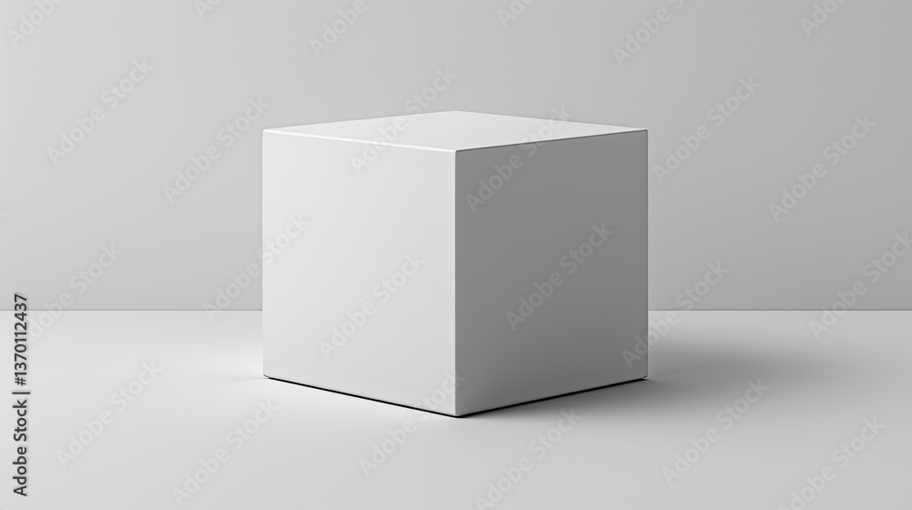 Blank white cube on plain background Blank white cube on plain background