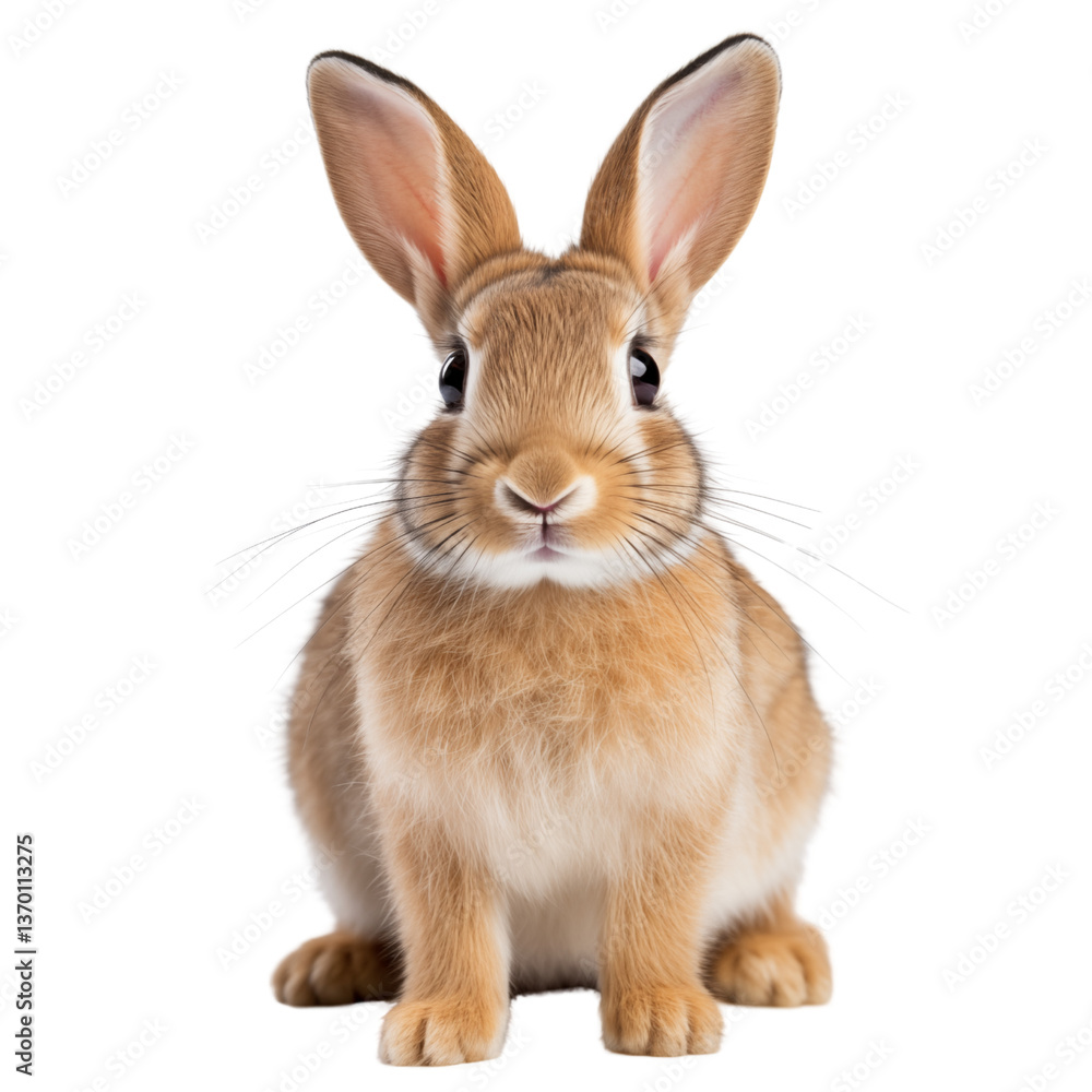 Fototapeta premium Brown rabbit isolated on transparent background. Generative ai