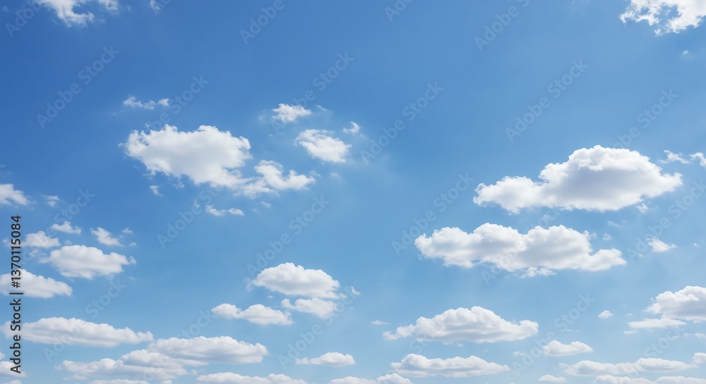 Fototapeta premium Cloudy blue sky with soft white clouds in a serene atmosphere
