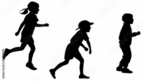 silhouette of a playing children's .
