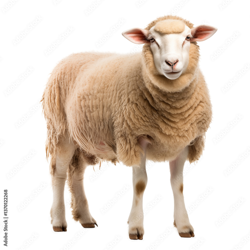 Fototapeta premium sheep isolated on transparent background. Generative ai
