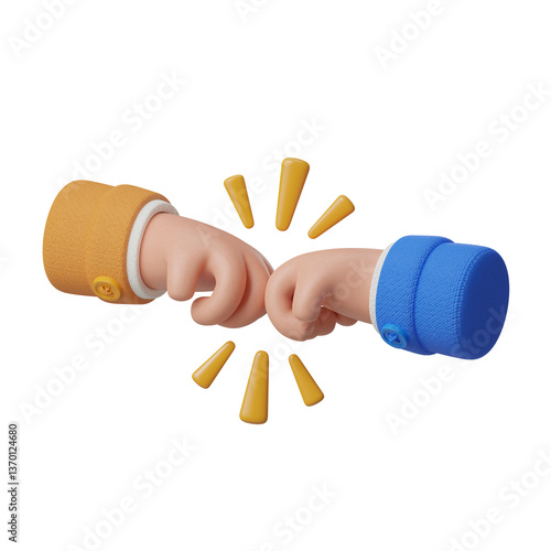 Bump Fist Hand Gesture 3D Icon