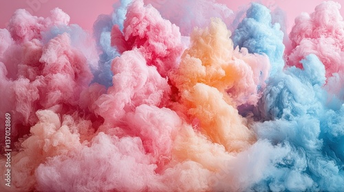 Colorful Smoky Clouds in Soft Pastel Shades for Creative Backgrounds