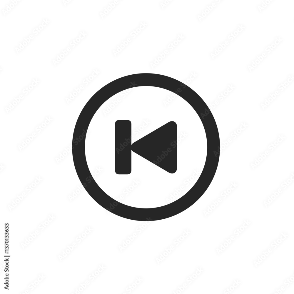 Skip Backward Circle Outline Icon Skip Backward Circle Outline Icon