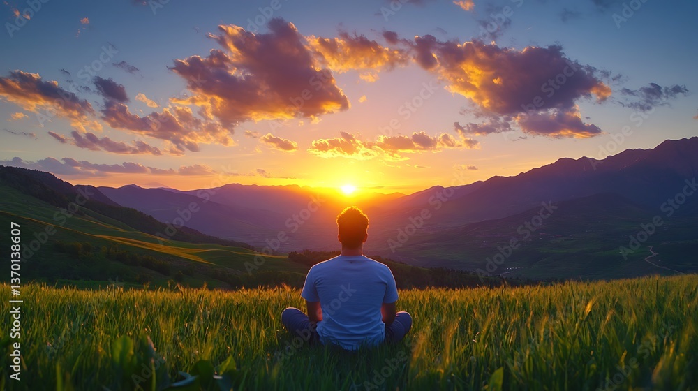 Fototapeta premium Peaceful Sunset Meditation