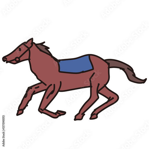 走る競走馬のイラスト