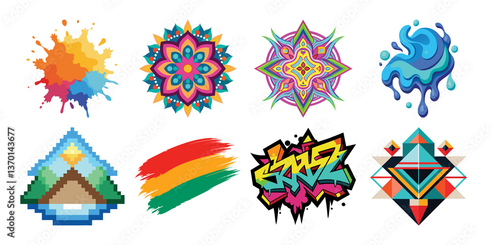 Fototapeta premium set of colorful abstract symbols