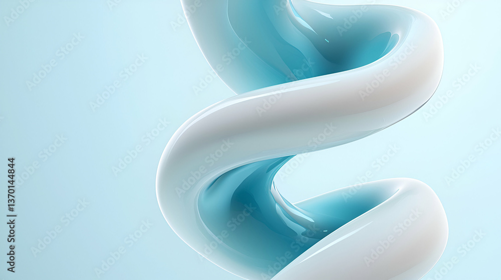 Abstract Blue and White Spiral Liquid Form Abstract Blue and White Spiral Liquid Form