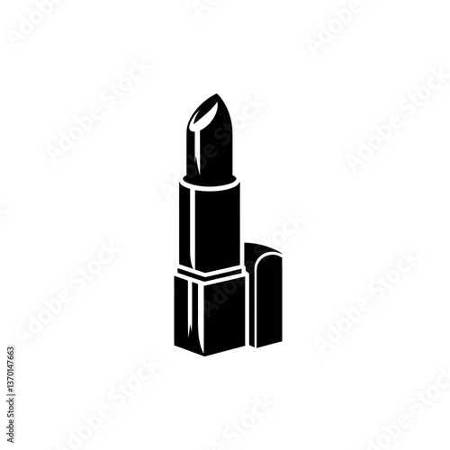 Lipstick silhouette vector black color vector isolated white background