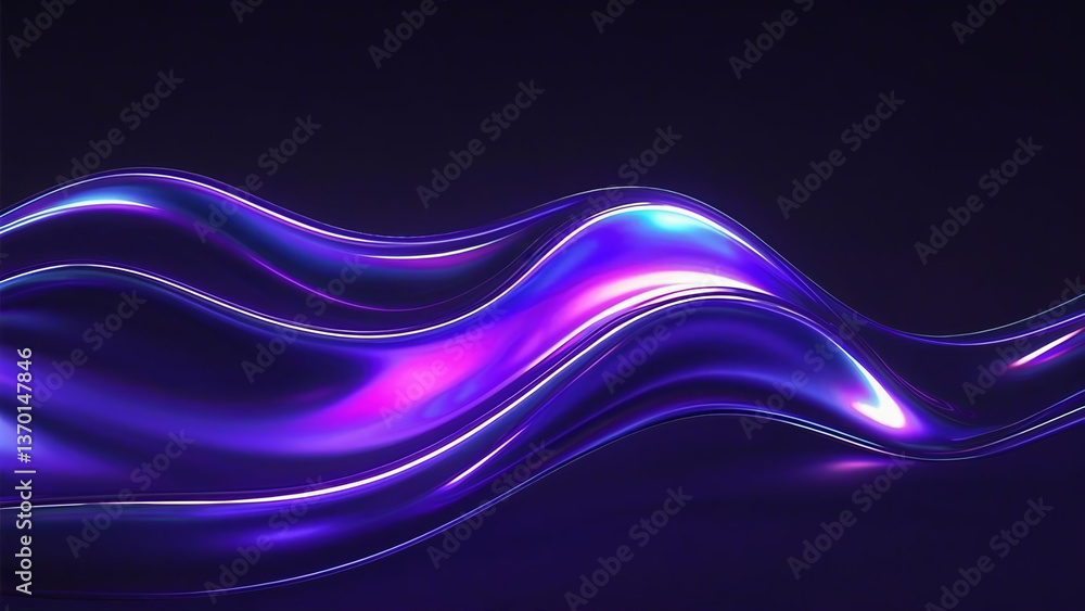 Obraz premium Abstract Blue Wave Background with Flowing Lines and Dynamic Motion