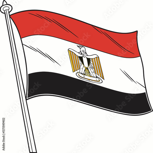 Egypt Flag Vector SVG - High Detail Editorial Illustration