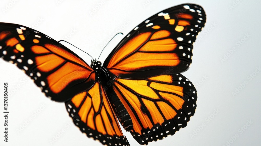 Fototapeta premium Vibrant Monarch Butterfly with Stunning Orange and Black Wings