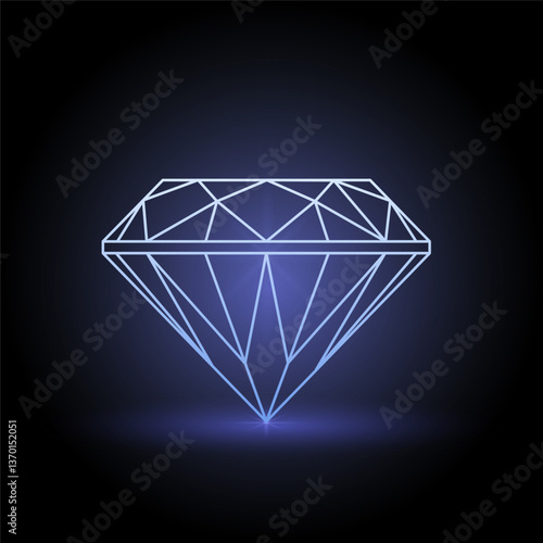 An exquisite diamond with flawless edges. Vector illustration