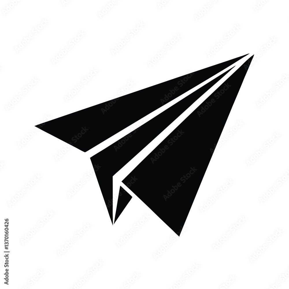 paper plane isolated on black paper plane isolated on black