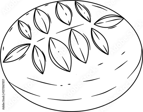 Sourdough bread outline vector