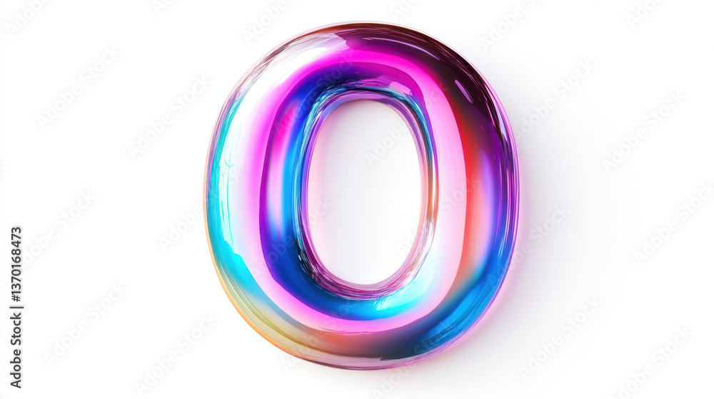 A glossy, multicolored, three-dimensional rendering of the letter O A glossy, multicolored, three-dimensional rendering of the letter O