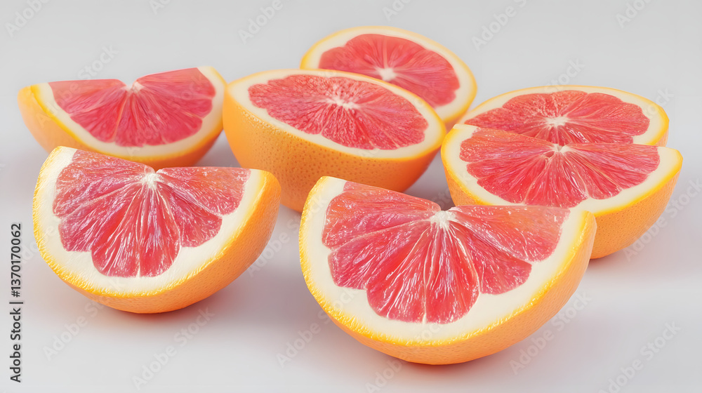 Juicy Grapefruit Slices, Fresh Citrus Fruit Juicy Grapefruit Slices, Fresh Citrus Fruit