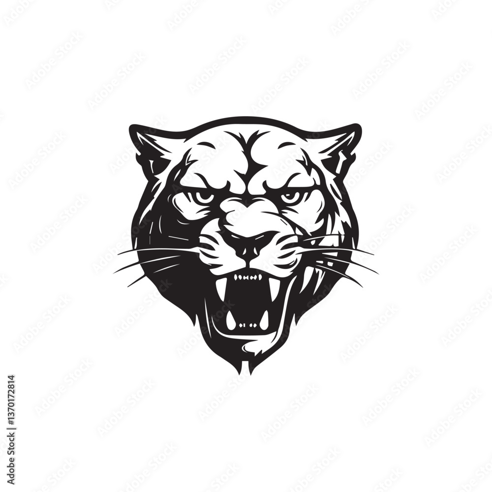 Panther Face Vector Animal Illustration Silhouette Panther Face Vector Animal Illustration Silhouette