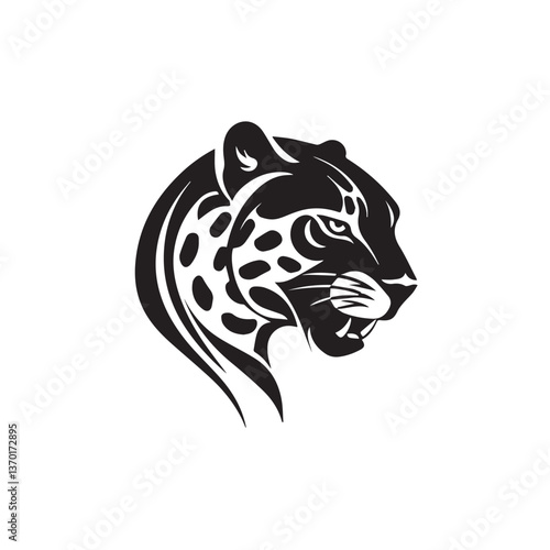 Panther Standing  Vector Animal Illustration Silhouette