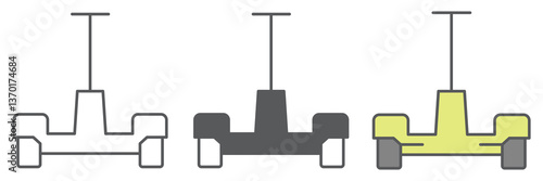 Hoverboard icon collection, transportation and vehicle, Self Balancing Scooter vector icon set, vector graphics, editable stroke outline sign, eps 10