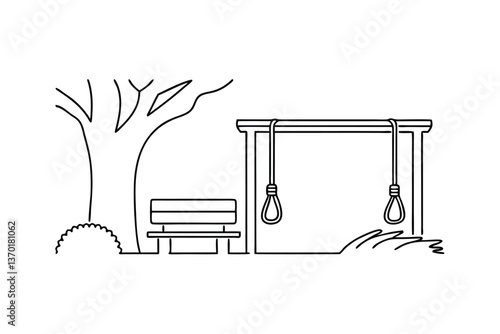 Outdoor Fitness Station Calisthenics Park Bench Rope Swing