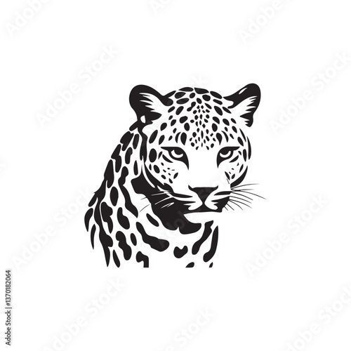 Cheetah Head Vector Animal Illustration Silhouette