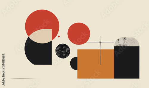 Abstract geometric shapes in bold colors, simple flat icons set, vector.