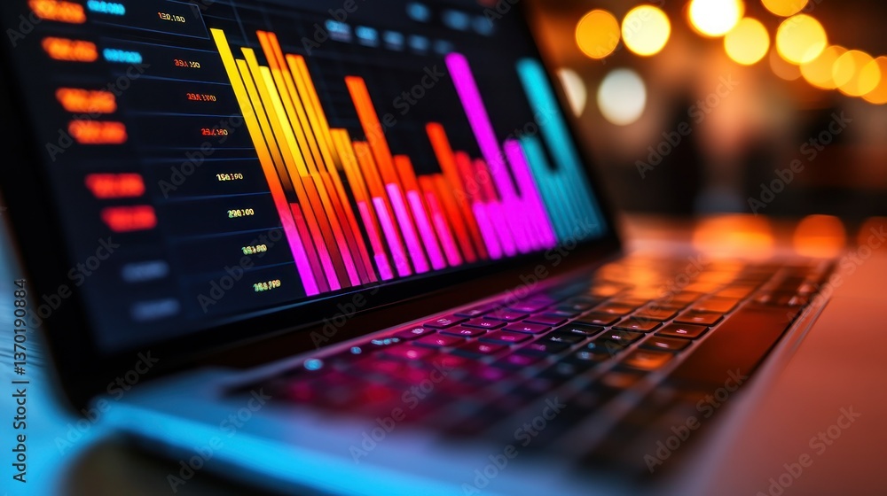Financial data analysis on laptop Financial data analysis on laptop