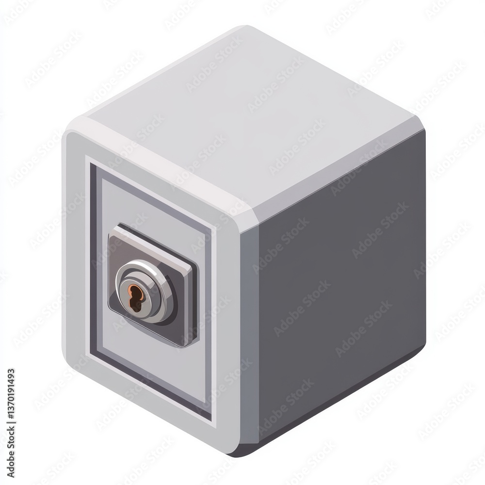 Isometric Safe Illustration on White Background Isometric Safe Illustration on White Background