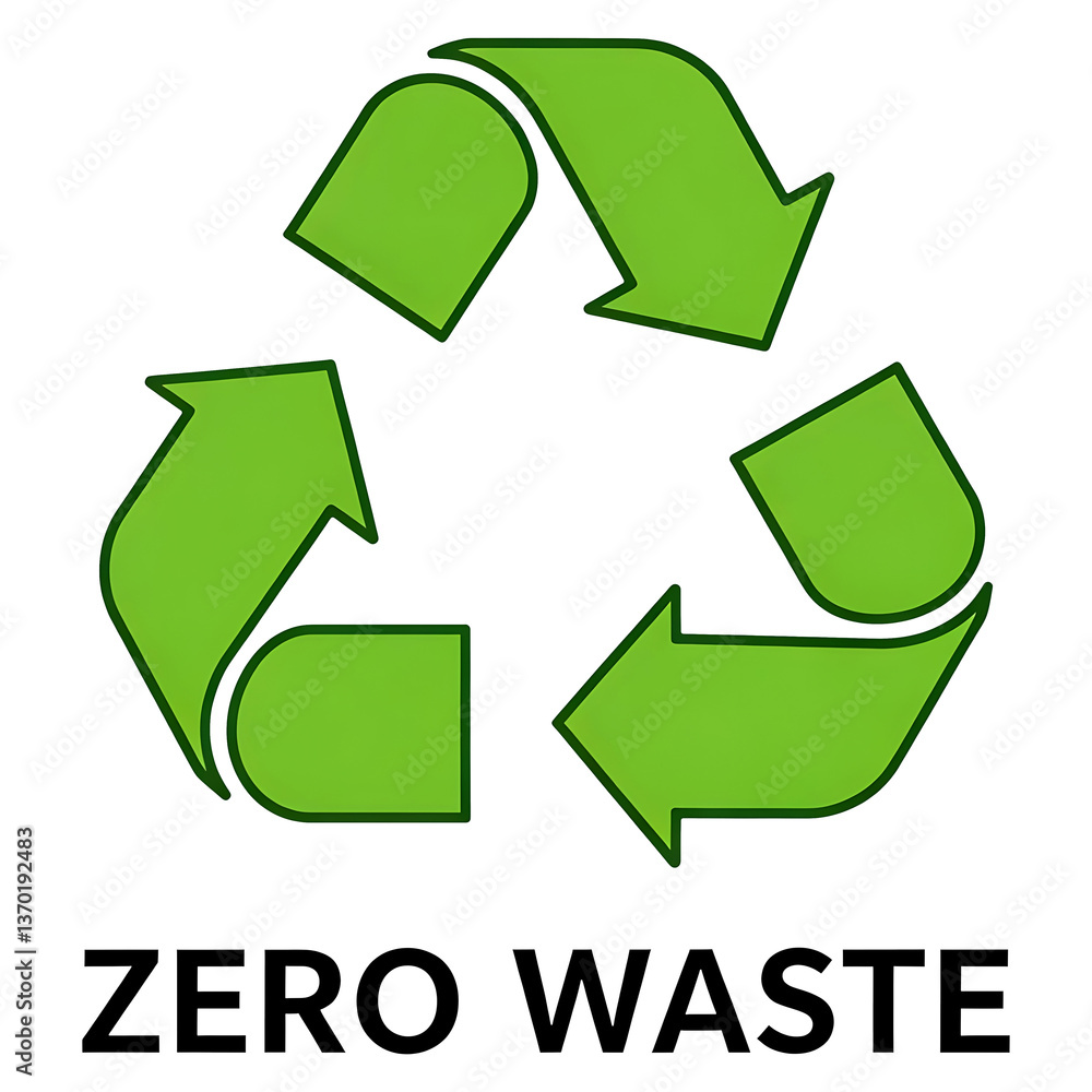 Fototapeta premium Vibrant Green Recycling Symbol for Zero Waste Campaign