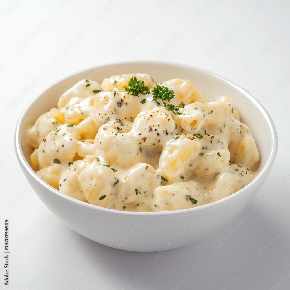 Creamy gnocchi delight, a bowl of homemade comfort food temptation Creamy gnocchi delight, a bowl of homemade comfort food temptation