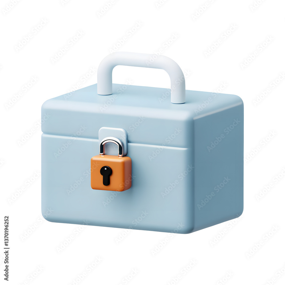 Secure Storage Box with Lock – 3D Illustration Secure Storage Box with Lock – 3D Illustration
