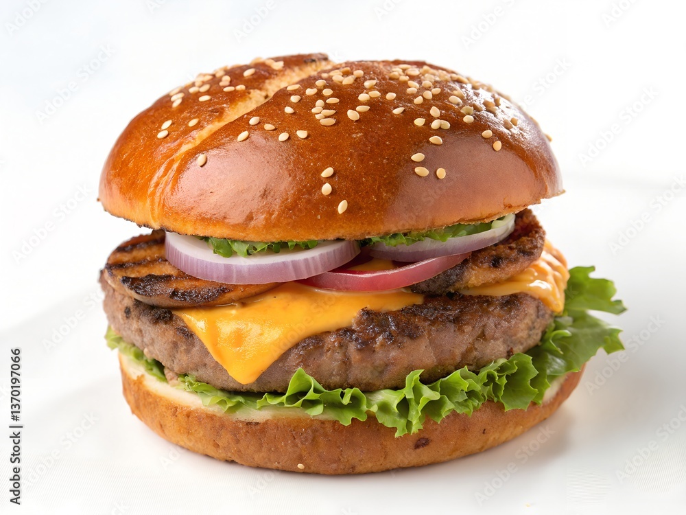 Tasty Burger on Isolated Background. Tasty Burger on Isolated Background.
