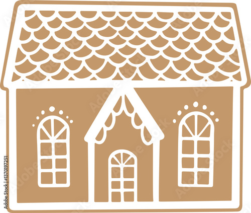 gingerbread house on a white background