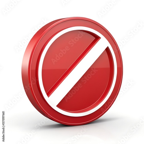 Free Download 3d Red Prohibition Iconic Sign on White Background. - GFXLoad