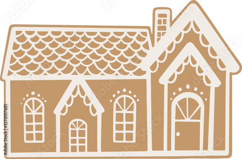 vector illustration of an old gingerbread house