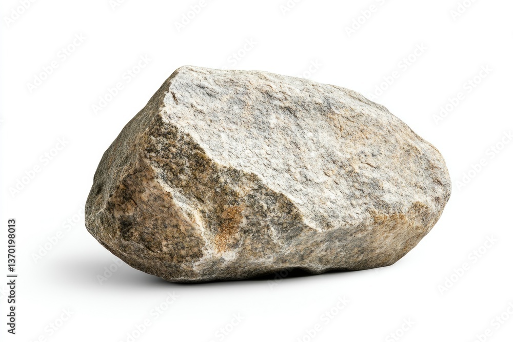 Isolated Granite Boulder on White Background for Product Mockup Isolated Granite Boulder on White Background for Product Mockup