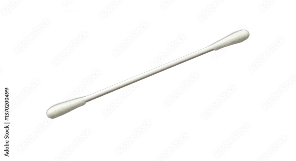 Sterile cotton swab against a white backdrop depicting medical precision and hygiene Sterile cotton swab against a white backdrop depicting medical precision and hygiene