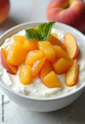 peach in yogurt