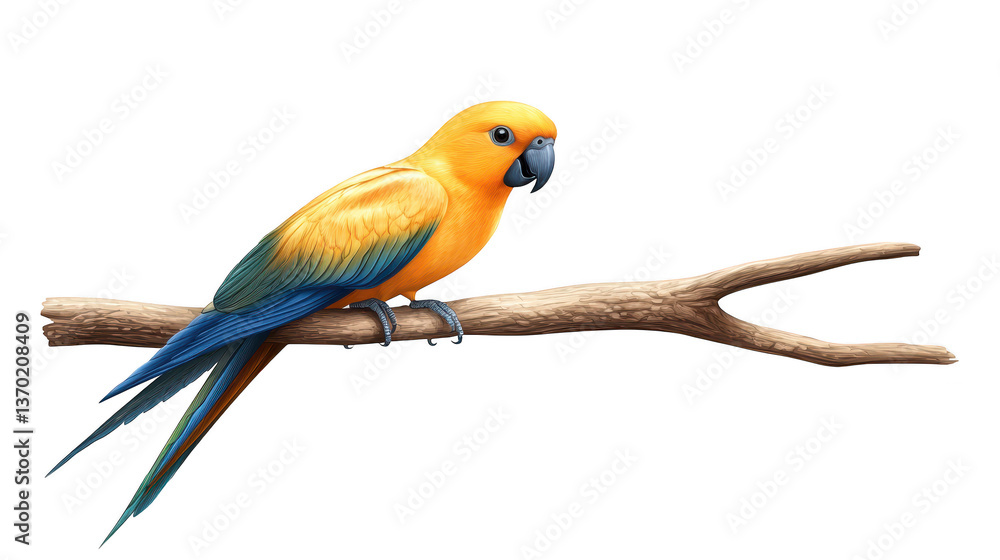 Obraz premium Tranquil bird perched on a branch, captivating glimpse into nature's beauty bird