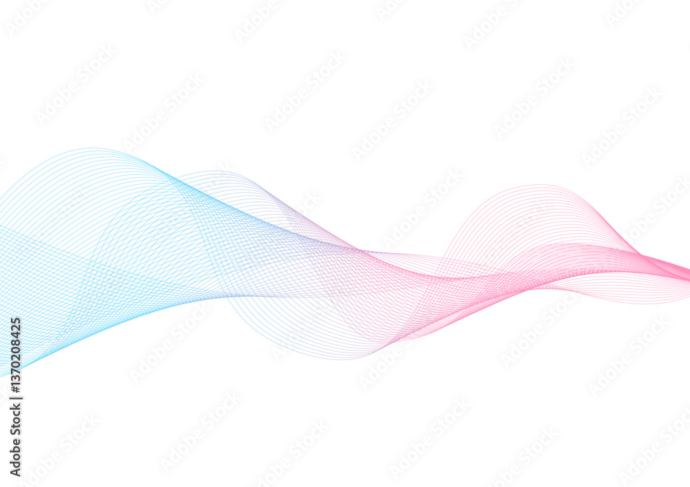 Obraz premium Abstract vector background, blue and pink wave design element.